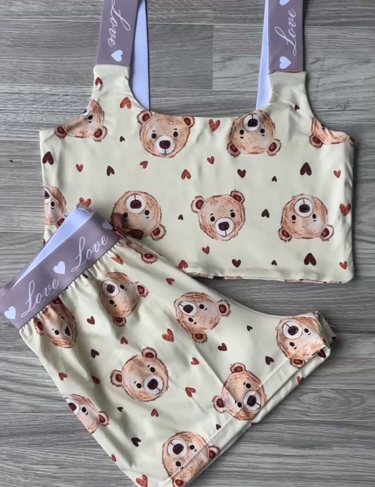 PRETTY LOVE BEIGE OSOS Y CORAZONES